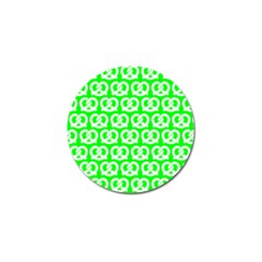 Neon Green Pretzel Illustrations Pattern Golf Ball Marker (10 Pack) by GardenOfOphir