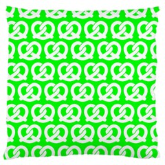 Neon Green Pretzel Illustrations Pattern Large Cushion Cases (one Side)  by GardenOfOphir