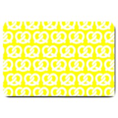 Yellow Pretzel Illustrations Pattern Large Doormat  by GardenOfOphir