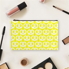 Yellow Pretzel Illustrations Pattern Cosmetic Bag (medium)  by GardenOfOphir