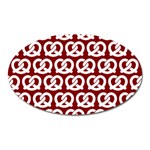 Red Pretzel Illustrations Pattern Oval Magnet Front