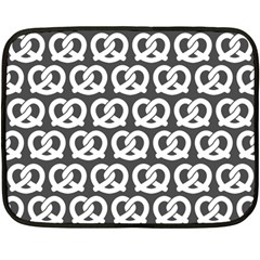 Gray Pretzel Illustrations Pattern Fleece Blanket (mini) by GardenOfOphir