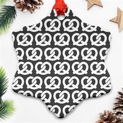 Gray Pretzel Illustrations Pattern Ornament (snowflake)  by GardenOfOphir