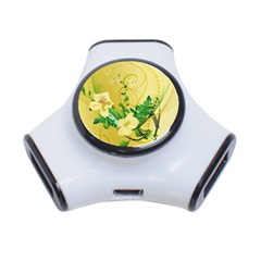 Wonderful Soft Yellow Flowers With Leaves 3-port Usb Hub by FantasyWorld7