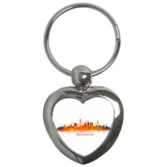 Barcelona City Art Key Chains (heart)  by hqphoto