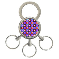 Connected Squares Pattern 3-ring Key Chain by LalyLauraFLM