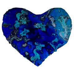 Cocos Blue Lagoon Large 19  Premium Heart Shape Cushions by CocosBlue