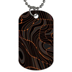 Retro Abstract Orange Black Dog Tag (two Sides) by ImpressiveMoments