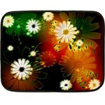 Awesome Flowers In Glowing Lights Double Sided Fleece Blanket (Mini)  35 x27  Blanket Front