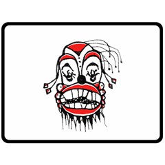 Dark Clown Drawing Double Sided Fleece Blanket (large) 