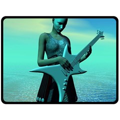 Sad Guitar Double Sided Fleece Blanket (large) 