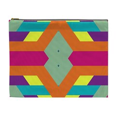 Colorful Rhombus And Stripes Cosmetic Bag (xl) by LalyLauraFLM