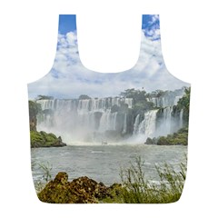 Waterfalls Landscape At Iguazu Park Full Print Recycle Bags (l) 