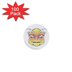 Angry Monster Portrait Drawing 1  Mini Buttons (100 Pack) 