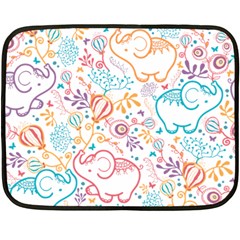 Cute Pastel Tones Elephant Pattern Fleece Blanket (mini)