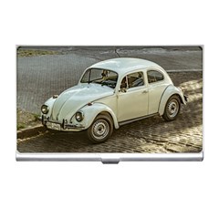 Classic Beetle Car Parked On Street Business Card Holders by dflcprints