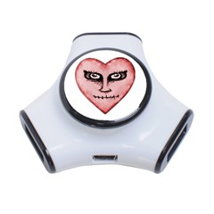 Angry Devil Heart Drawing Print 3-port Usb Hub by dflcprints