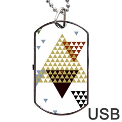 Colorful Modern Geometric Triangles Pattern Dog Tag Usb Flash (one Side)