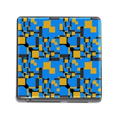 Blue Yellow Shapes Memory Card Reader (square)