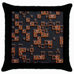 Brown Pieces Throw Pillow Case (black) by LalyLauraFLM