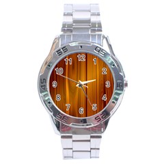 Shiny Striated Panel Stainless Steel Men s Watch by trendistuff