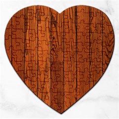 Oak Planks Jigsaw Puzzle (heart) by trendistuff