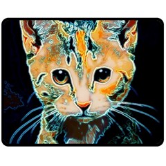 Art Tee Cat Fleece Blanket (medium) by wbk1