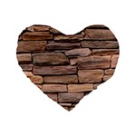 STONE WALL BROWN Standard 16  Premium Heart Shape Cushions Front