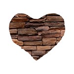 STONE WALL BROWN Standard 16  Premium Heart Shape Cushions Back