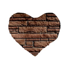 Sandstone Brick Standard 16  Premium Flano Heart Shape Cushions by trendistuff