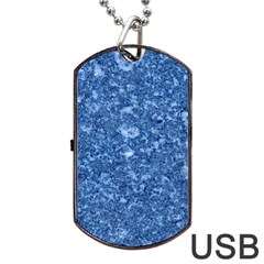 Marble Blue Dog Tag Usb Flash (one Side)