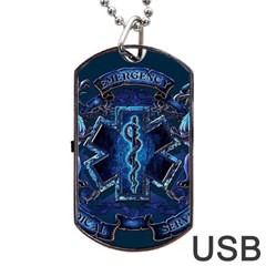 Ems Blue Dog Tag Usb Flash (two Sides) 