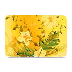 Wonderful Soft Yellow Flowers With Dragonflies Plate Mats