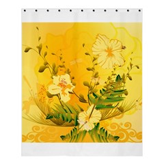 Wonderful Soft Yellow Flowers With Dragonflies Shower Curtain 60  X 72  (medium)  by FantasyWorld7