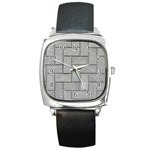 ALTERNATING GREY BRICK Square Metal Watches Front