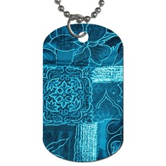 Blue Patchwork Dog Tag (one Side) by trendistuff