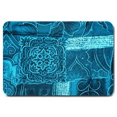 Blue Patchwork Large Doormat  by trendistuff