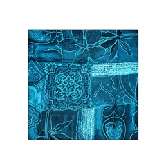 Blue Patchwork Satin Bandana Scarf