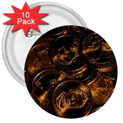 Gold Coins 2 3  Buttons (10 Pack)  by trendistuff