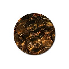 Gold Coins 2 Magnet 3  (round) by trendistuff