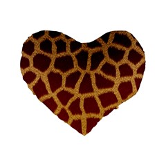 Giraffe Hide Standard 16  Premium Heart Shape Cushions by trendistuff