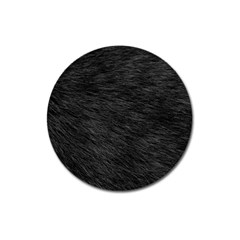 Black Cat Fur Magnet 3  (round)