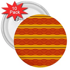 Red Waves 3  Button (10 Pack) by LalyLauraFLM