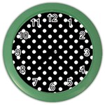 Black And White Polka Dots Color Wall Clocks Front