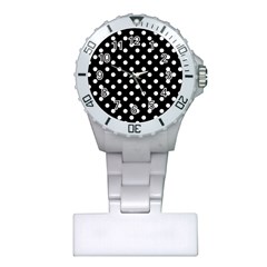 Black And White Polka Dots Nurses Watches by GardenOfOphir