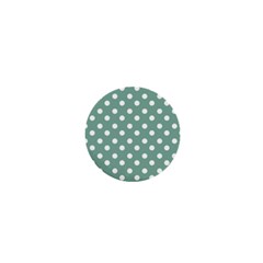 Mint Green Polka Dots 1  Mini Magnets by GardenOfOphir