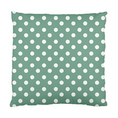 Mint Green Polka Dots Standard Cushion Case (one Side)  by GardenOfOphir