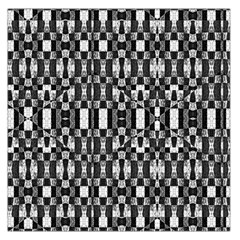 Black And White Geometric Tribal Pattern Large Satin Scarf (square) by dflcprints