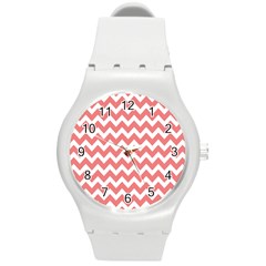 Chevron Pattern Gifts Round Plastic Sport Watch (m) by GardenOfOphir