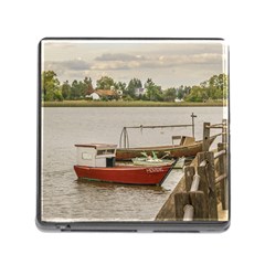 Santa Lucia River In Montevideo Uruguay Memory Card Reader (square) by dflcprints